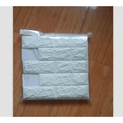 

Modern White 3D Brick Home Decor Panels 10mm Thick Soft Foam Wallpaper 60x60cm