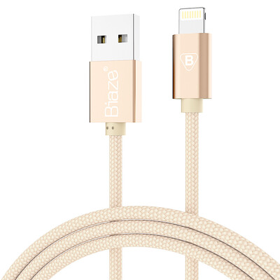 

Нейлоновый кабель Micro USB и Lightning 8 pin для зарядки и передачи данных BIAZE K2, серебристый