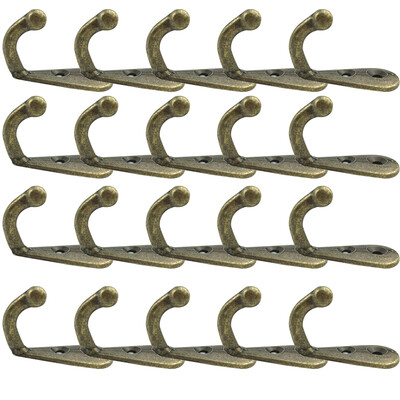 

UpperX 50pcs Hook with 100pcs ScrewSmall Size Antique Bronze Tone Door Wall Mounted Hook Hanger