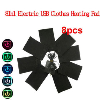 

UK 8Pcs USB Electric Cloth Heater Pads Heating Winter Thermal Vest Jacket Warmer