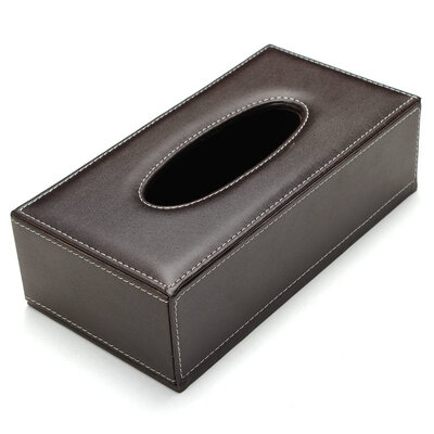 

UpperX Portable Leather Rectangular Tissue Cover Box Holders Case Pumping Paper Hotel Home Car Gift Brown