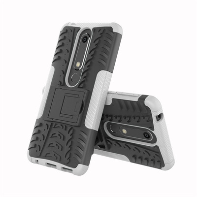 

Fivice Nokia 6 2018 Case TPU anti-fall tire pattern back clip bracket phone case