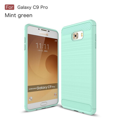 

Fivice Samsung Galaxy C9 Pro case Luxury brushed carbon fiber TPU soft shell