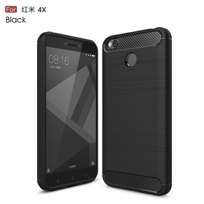 

Fivice Xiaomi Redmi 4X case Luxury brushed carbon fiber TPU soft shell