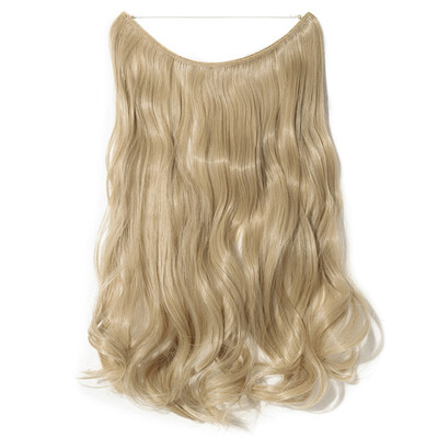 

Invisible Wire No Clips in Hair Extensions Secret Fish Line Hairpieces Silky Straight real natural Synthetic