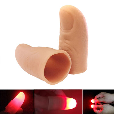 

Magic Light ThumbLED Finger Lamp 2 Packs4PCS Thumbs Light Magic Light up Finger Magic Trick Fake Finger Prank Toy Tool For