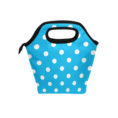 

Lunch Bag Tote Bag White Dot Travel Picnic Organizer Lunch Holder Handbags Lunch Bag Box for Office