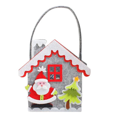 

UpperX Christmas candy bags Candy Gift Bag Biscuit Chocolate Gift for Child Xmas House Pattern Party Decor Bag Hang On Fir Tree