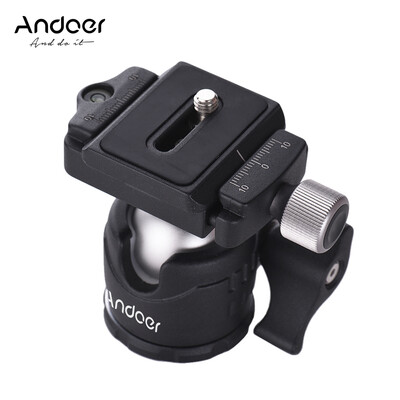 

Andoer Mini Tabletop Ball Head 360 Degree Video Tripod Ballhead Mount with Quick Release Plate&Bubble Level for Canon Nikon So