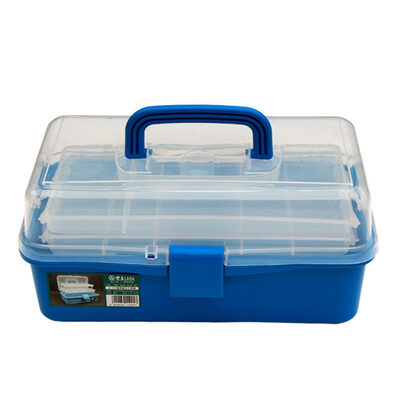 

Old A LAOA 125 inch candy color home transparent plastic three-layer hardware toolbox rose red LA111904