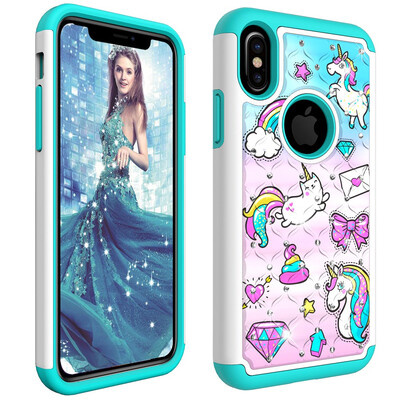 

Apple Diamond Hard PC Iphone XXS Cases Non Slip TPU Drop Protection Compatible with Iphone XXS