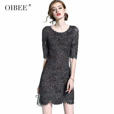 

OIBEE2018 summer new slim slimming lace skirt temperament lady long dress