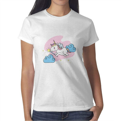 

Womens Funny DIY Unicorn Cotton T-Shirt Short-Sleeve Interesting tee