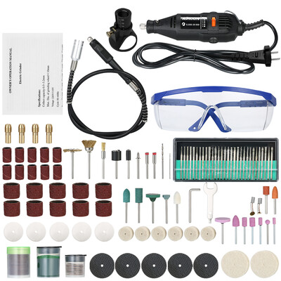 

KKmoon Multi-functional Professional Electric Grinder Set 5-Speed Variable Speed Electric Drill Grinding Rotary Tool with 160pcs A