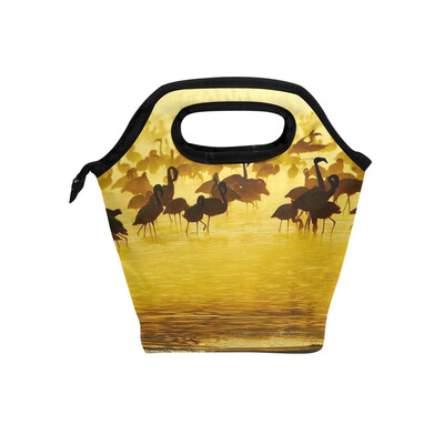 

Insulated Lunch Tote Bag Group Crane Travel Picnic Lunch Handbags Portable Zipper Lunch Bag Box