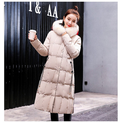 

Over the knee cotton clothing female 2018 winter loose long bread bread down jacket coat 90231