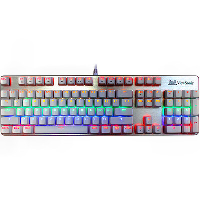 

ViewSonic KU520 цвет подсветки игра механическая клавиатура 104 ключ смешанный свет серебристый зеленый ось