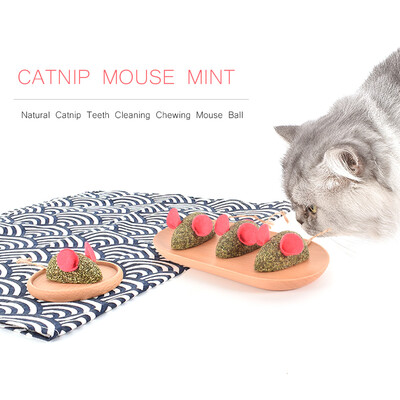 

3PCS Catnip Ball Toy Catnip Mouse Mint Mouse Natural Catnip Teeth Cleaning Playing Chew Claw Toy Pet Supplies