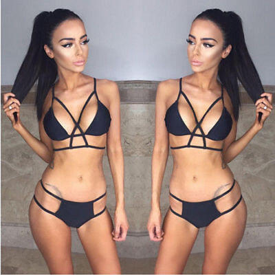 

Women Push-up Padded Bandage Bikini Set Swimsuit Triangle Swimwear Bathing Suit
