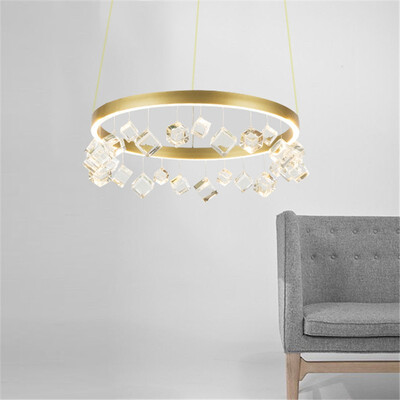 

Baycheer HL487599 Personality Exclusive Post Modern LED Crystal Ring Chandelier 1575 WHITE LED