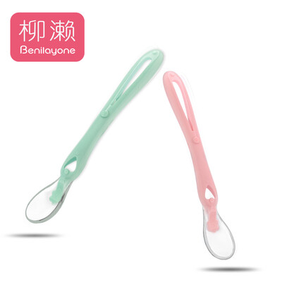 

Willow baby spoon baby silicone soft spoon children tableware bowl spoon set newborn feeding water learning food supplement soft head spoon LB7520 length 2 Pack