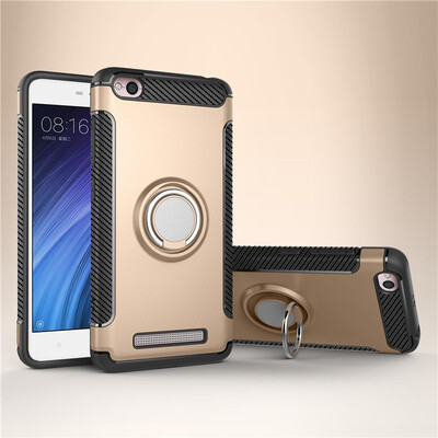 

Fivice Xiaomi Redmi 4A case PC metal ring shell magnetic car bracket TPU phone case
