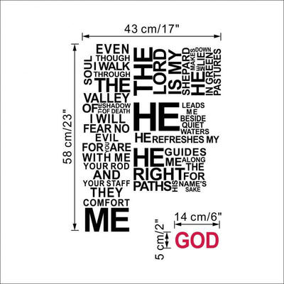 

The lord is my shepherd wall art sticker quote Living room Bedroom Vinyl Decor