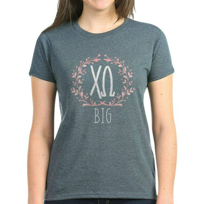 

CafePress - Chi Omega Letters Big - Womens Cotton T-Shirt