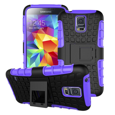 

Fivice Samsung S5 mini Case TPU anti-fall tire pattern back clip bracket phone case