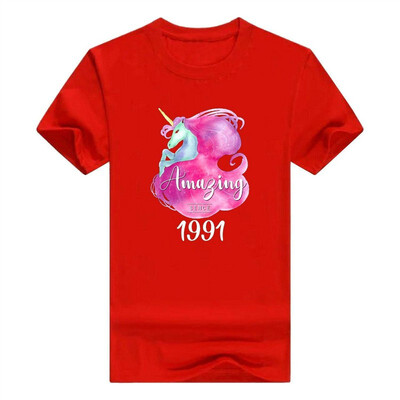 

27th Birthday Gift Unicorn Tshirt Amazing Since 1991 Tee