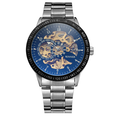 

Winner 8085 Men Fashion Automatic Mechanical Business Wrist Watch Luxury Fashion Military Watch Men Skeleton Dial Stainless Steel