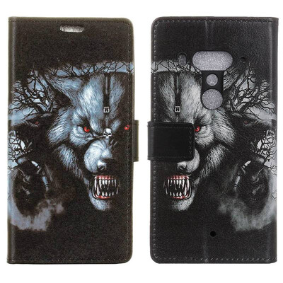 

MOONCASE HTC U12 Painted Leather Case - Black Devil Wolf