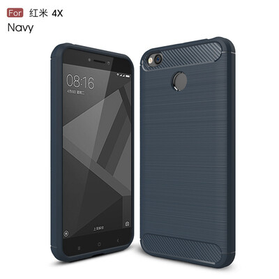 

Fivice Xiaomi Redmi 4X case Luxury brushed carbon fiber TPU soft shell