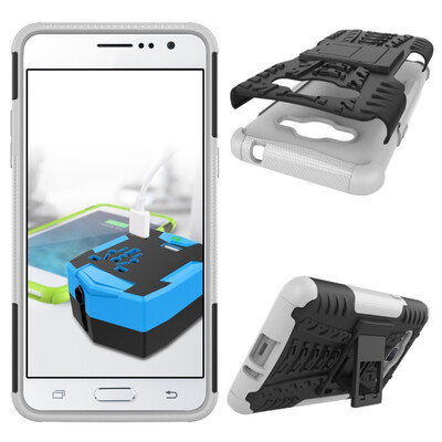 

Fivice Samsung J2 PrimeGrand Prime 2016G532 Case TPU anti-fall tire pattern back clip bracket phone case