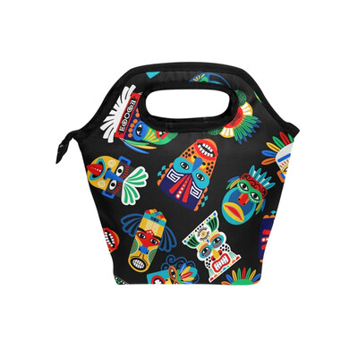 

Lunch Bag Tote Bag Colorful Mask Travel Picnic Organizer Lunch Holder Handbags Lunch Bag Box for Office