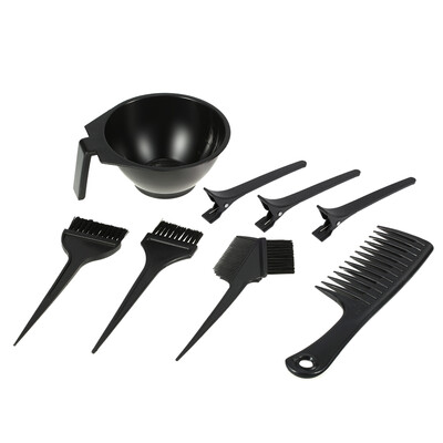 

8pcs Hair Dyeing Tool Hair Coloring Kit Salon Dyeing Brush Comb Bowl Sectioning Clips Set Black Hairdressing Tool