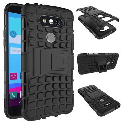 

Fivice LG G5 Case TPU anti-fall tire pattern back clip bracket phone case