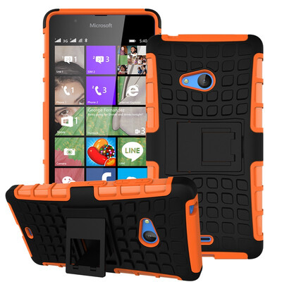 

Fivice Nokia Lumia 540 Case TPU anti-fall tire pattern back clip bracket phone case