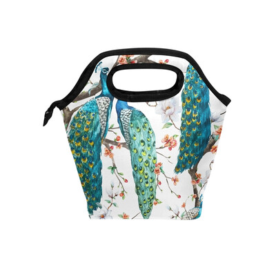 

Lunch Bag Tote Bag Three Peacock Travel Picnic Organizer Lunch Holder Handbags Lunch Bag Box for Office