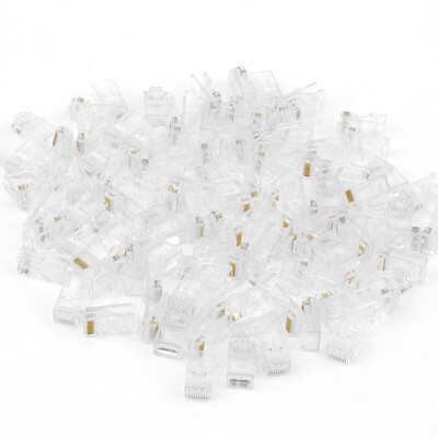 

100PCS Crystal Head RJ45 CAT5 CAT5E Modular Plug Gold Plated Network Connector