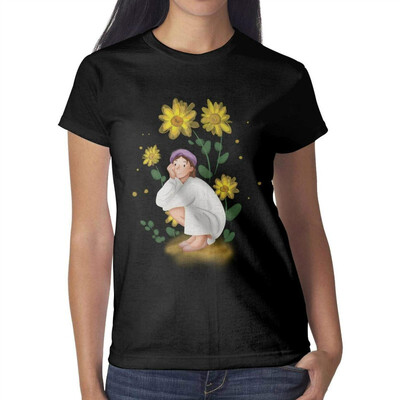 

1 Sunflower Decorations Womens Black t Shirts Custom Womens Cotton Tshirts