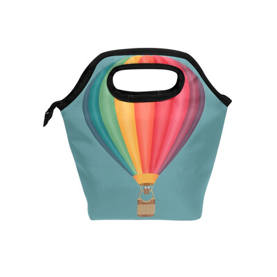 

Lunch Bag Tote Bag Rainbow Hot Air Balloon Travel Picnic Organizer Lunch Holder Handbags Lunch Bag Box for Office