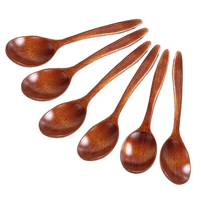

UpperX Coffee Spoon in Natural Ecological Wood Table&Kitchen Utensil Spoon in Honey 6 Pieces
