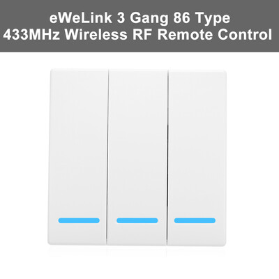 

eWeLink Push Button Wall Light Switch Remote Controller 3 Gang 86 Type ONOff Switch Panel 433MHz Wireless RF Remote Control Trans