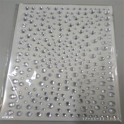 

PH PANDAHALL 6 Pcs Clear Acrylic Rhinestone Sticker Self-adhesive Bling
