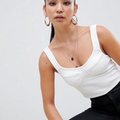 

Women Sleeveless Tank Tops Cami Sleeveless T-Shirt Vest Crop Top Blouse Solid