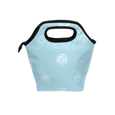 

Lunch Tote Bag Blue Dot Travel Picnic Insulated Lunch Handbags Portable Zipper Lunch Bag Box