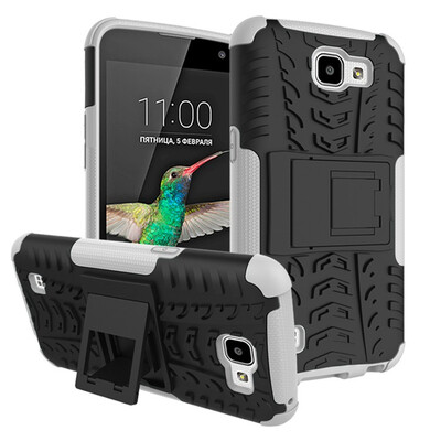 

Fivice LG K4 Case TPU anti-fall tire pattern back clip bracket phone case