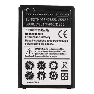 

Вторичный 3000mah литий-ионный аккумулятор Замена для LG БЛ-53YH/Г3/D855 Новый