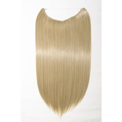 

Invisible Wire No Clips in Hair Extensions Secret Fish Line Hairpieces Silky Straight real natural Synthetic